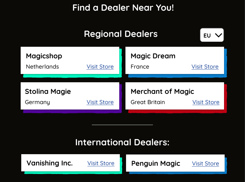 Prototype Layout of Find a Dealer Tool, sized for an iPad screen