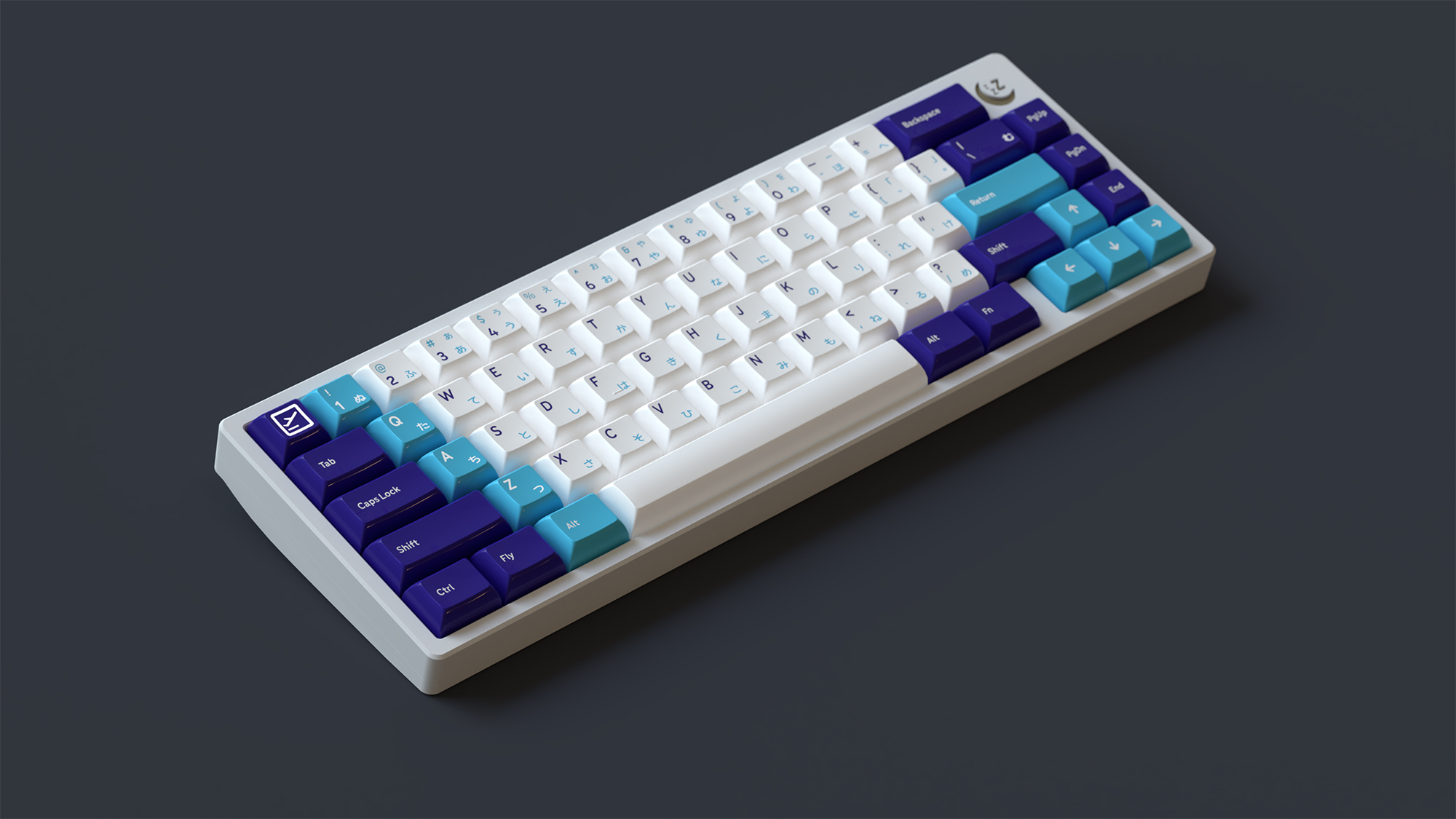 Nemui Keyboard with KAM Soaring Skies Keycaps